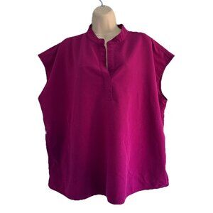 FIGS Women's Sz XL Rafaela Oversized Dark Magenta Sleeveless Scrub Top